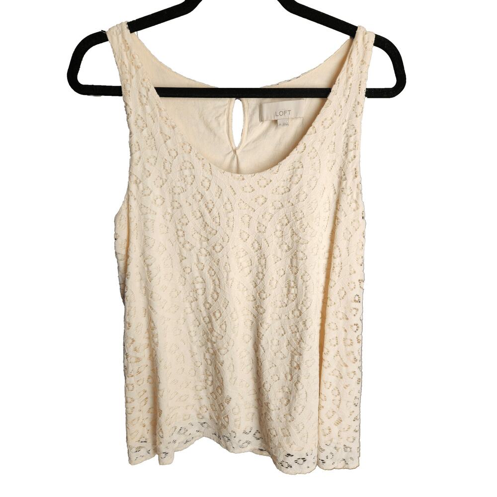 LOFT Top Sleeveless Sheer Lined Blouse Size Medium
